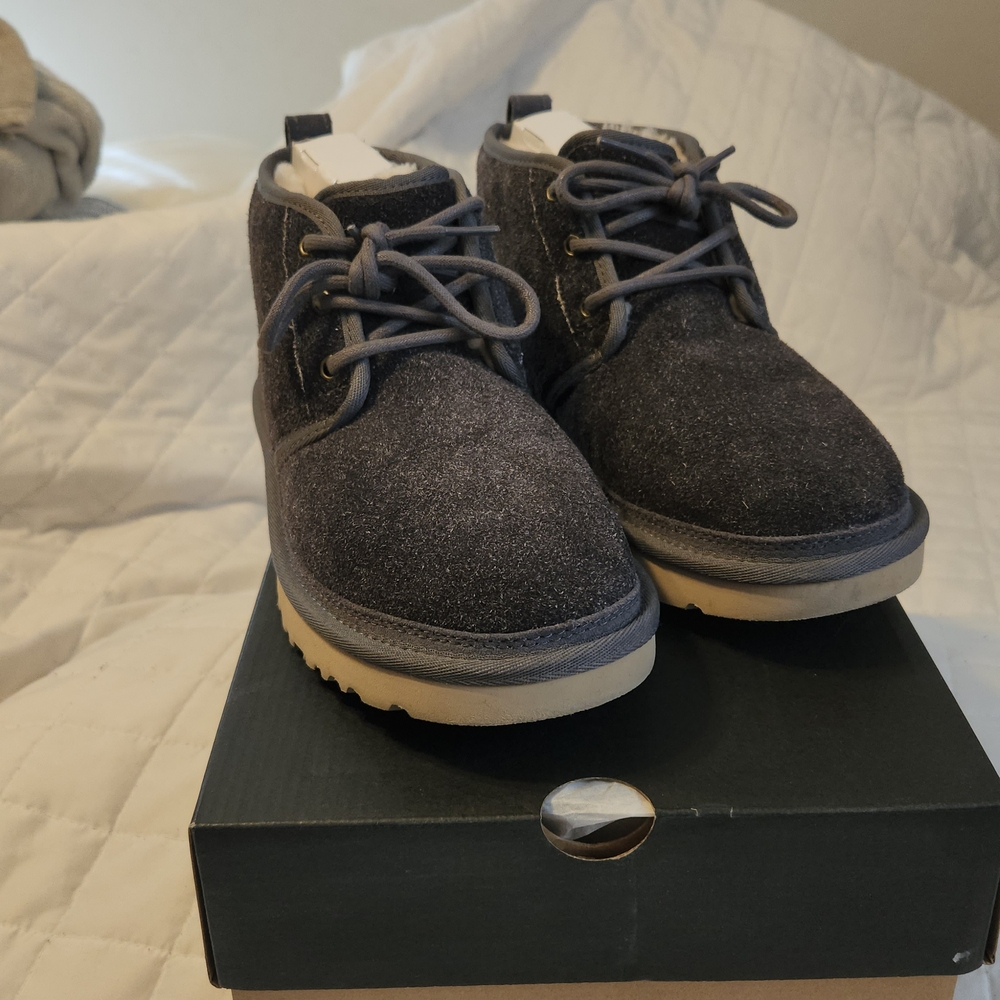 UGG Men's Charcoal Suede Boots - Picture 2 of 5